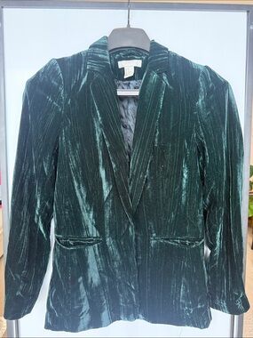 H&M Emerald Green Velour Blazer